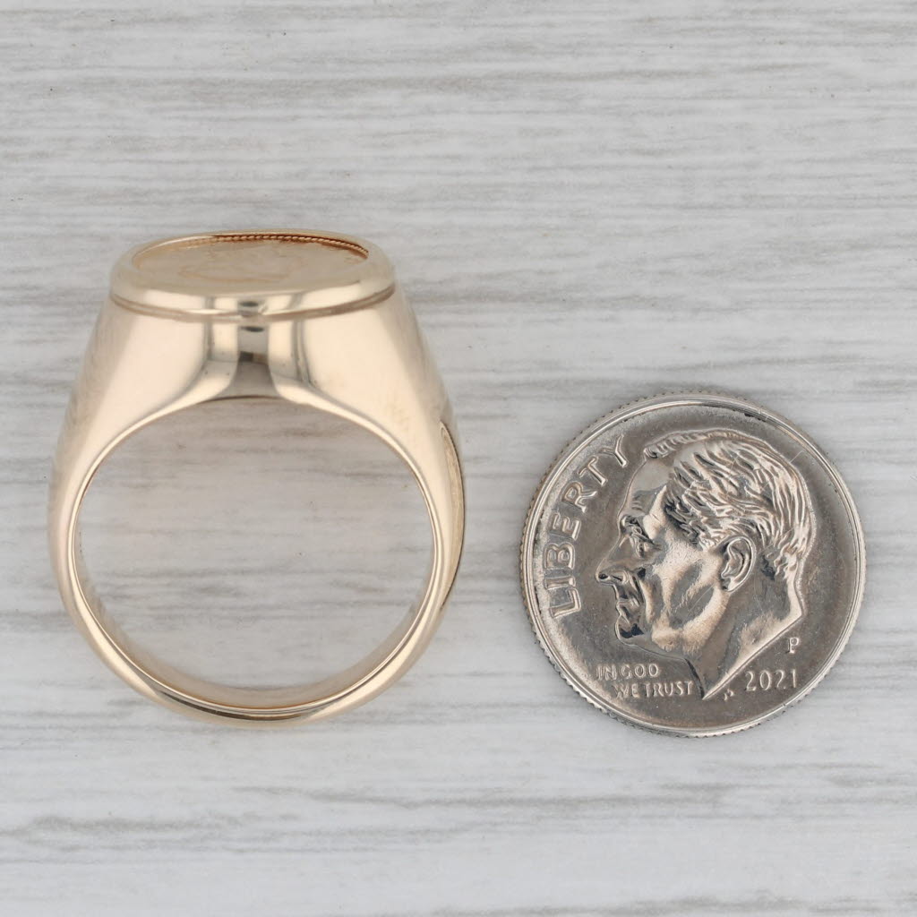 One Dollar Gold Coin Ring 10k 900 Yellow Gold Size 7 Signet US Liberty AS IS