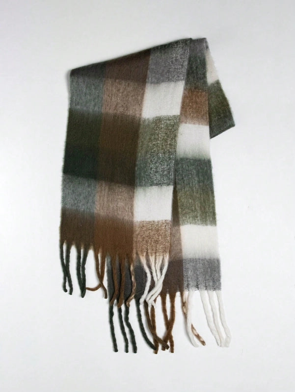 Women's Sweet Color Block Polyester Scarf
