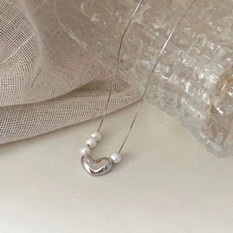Minimalist Square Flower Bow Knot Alloy Inlay Artificial Pearls Rhinestones Women's Necklace