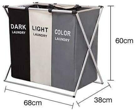 Laundry Basket 3 Section. Washing Clothes Storage for Home