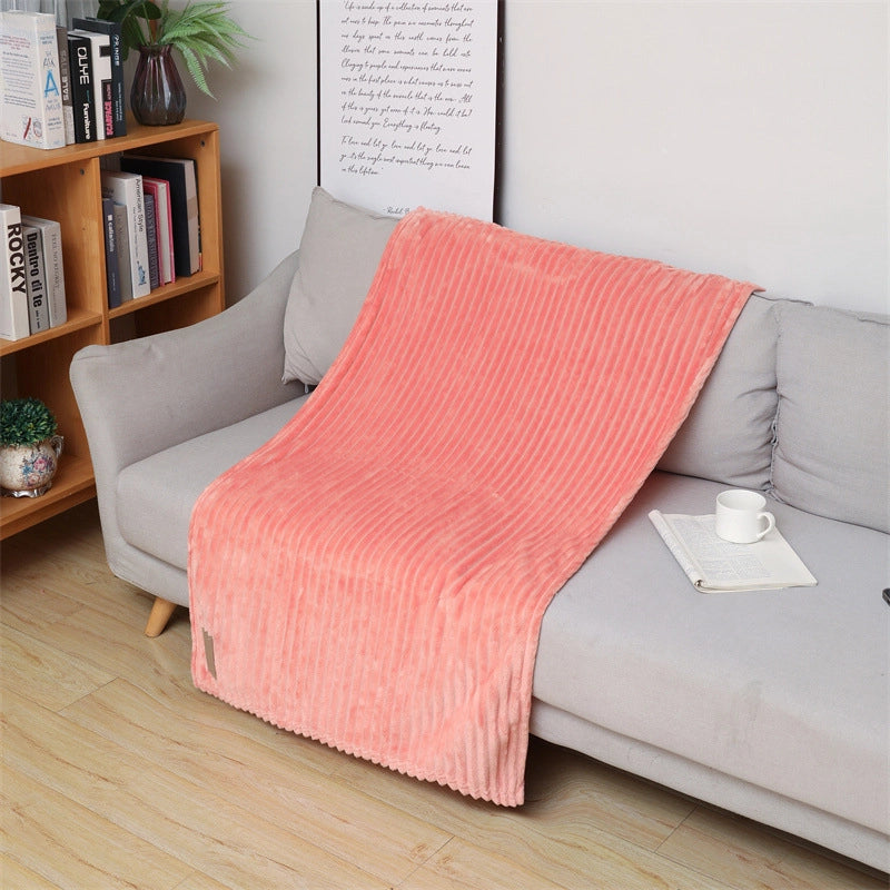 Flannel Blanket Air Conditioning Blanket Solid Color Nap Blanket Small Blanket Coral Fleece Lambswool Blanket Sofa Blanket