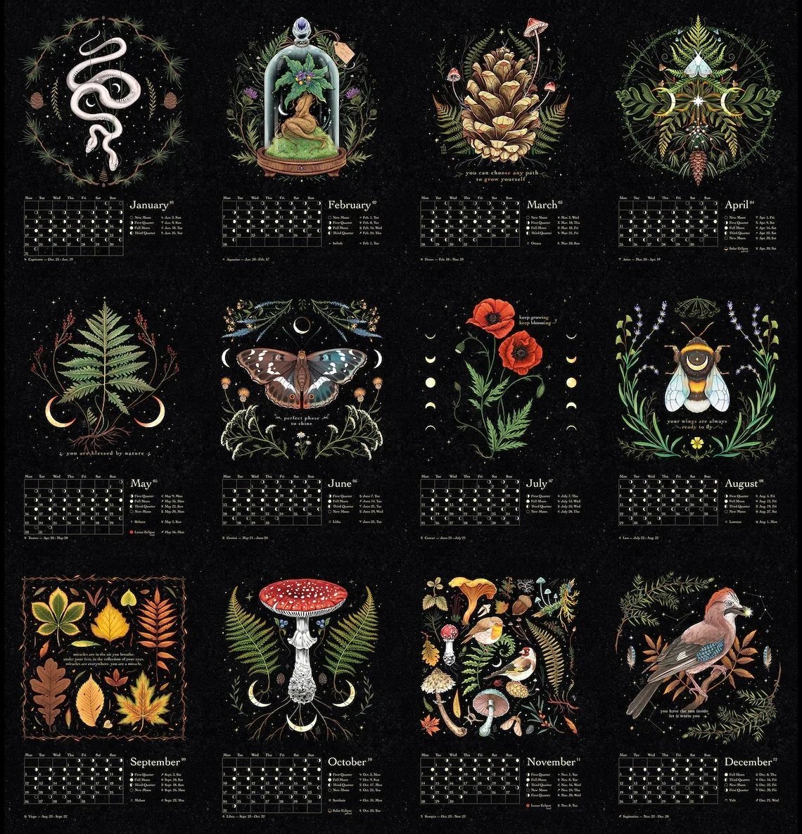 2022 Dark Forest Lunar Calendar📅