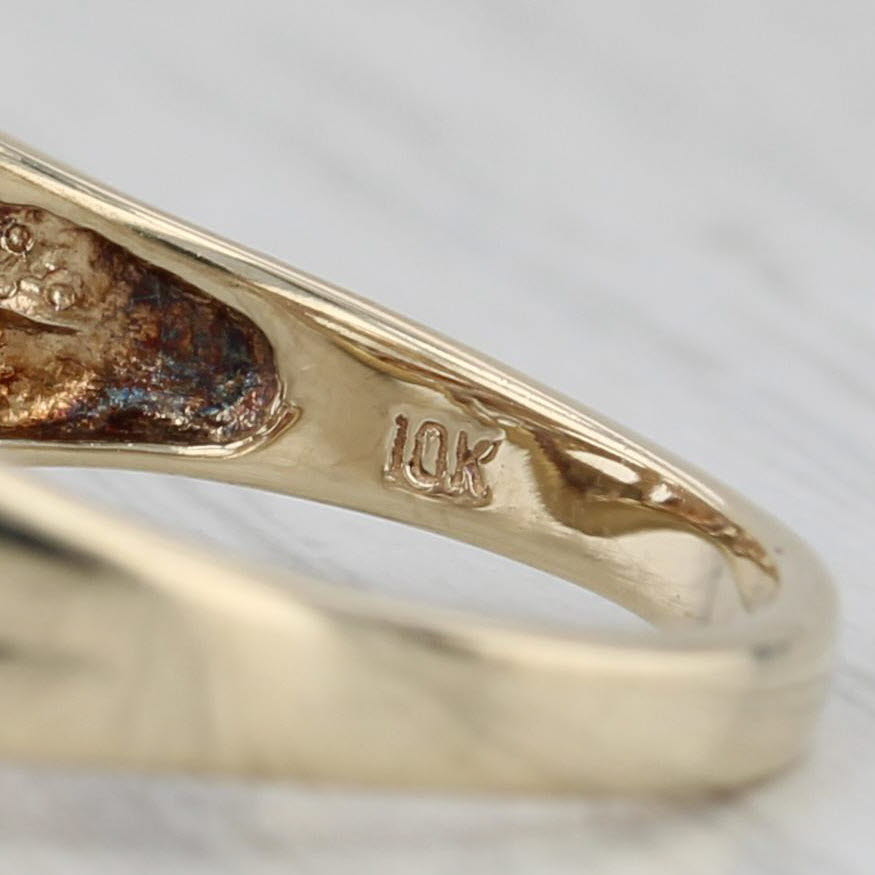 Scalloped Diamond Ring 10k Yellow Gold Size 8.25