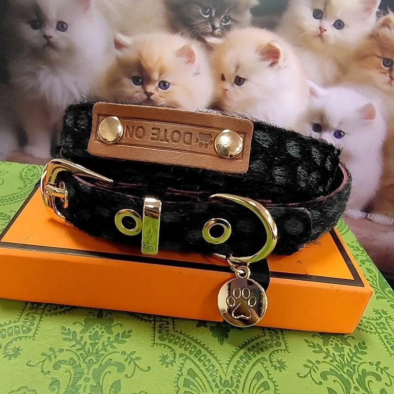 Mohair Leopard Pet Collar