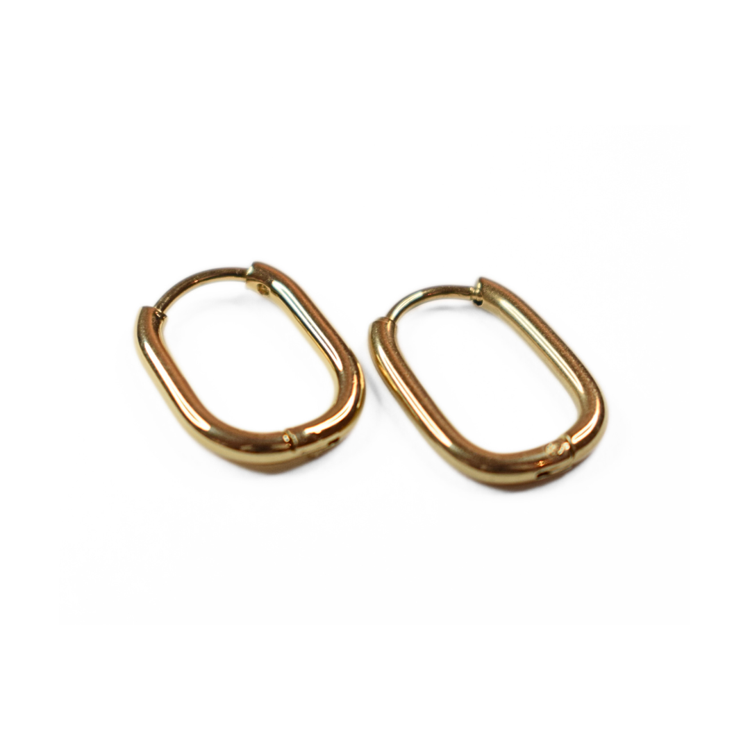 16mm Thin oval hoop - Silver