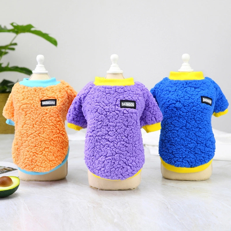 Pet Clothes Dog Clothes Autumn And Winter Clothes Teddy Small Dog Pet Clothing Autumn And Winter  Five-color Candy Fleece