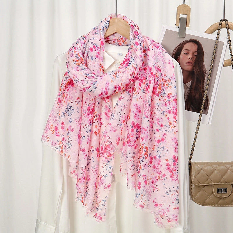 Women's Lady Ditsy Floral Polyester Silk Scarf