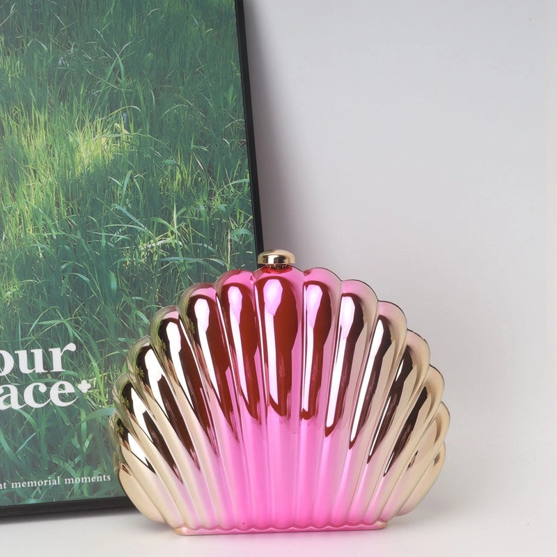 Gold Silver Pink Arylic Color Block Solid Color Shell Evening Bags