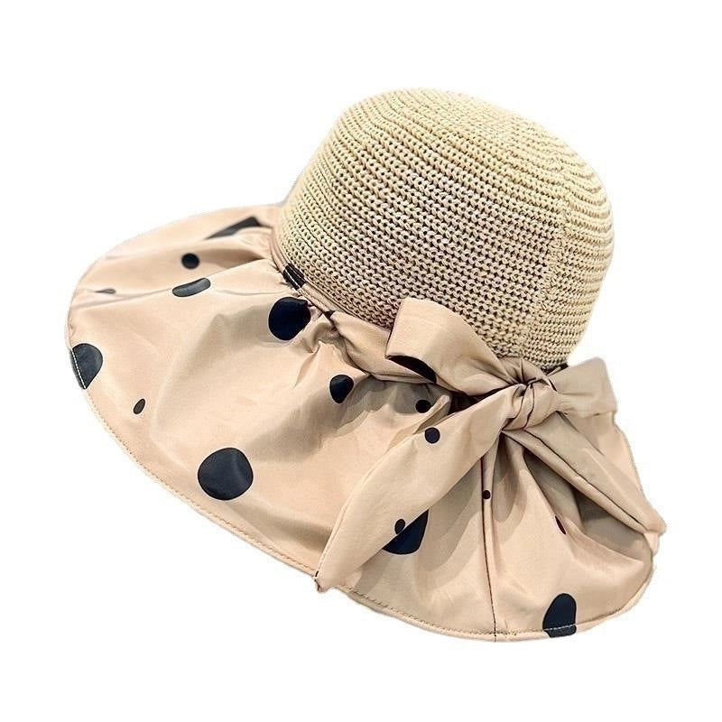Women's Vintage Style Round Dots Big Eaves Sun Hat