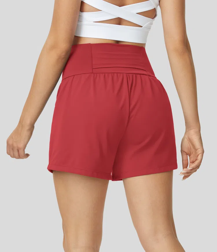 ⚡7 Packs for $24.98⚡Super High Waisted Back Pocket & Side Hidden Pocket 2-in-1 Yoga Shorts, 7/14 Color Sets