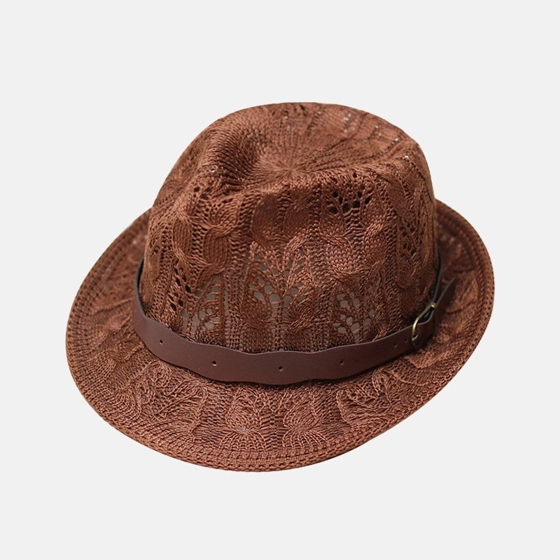 Unisex Basic Solid Color Flat Eaves Fedora Hat