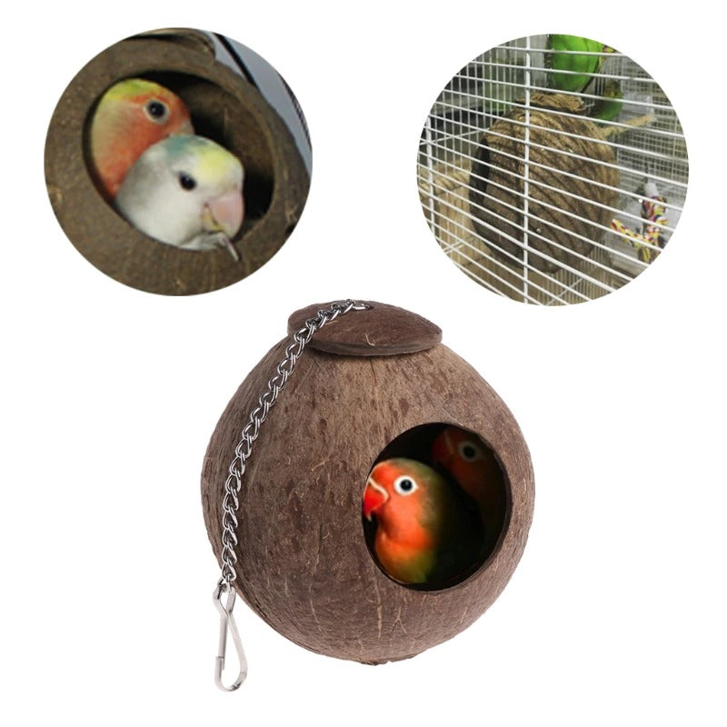 Natural Coconut Shell Bird Nest