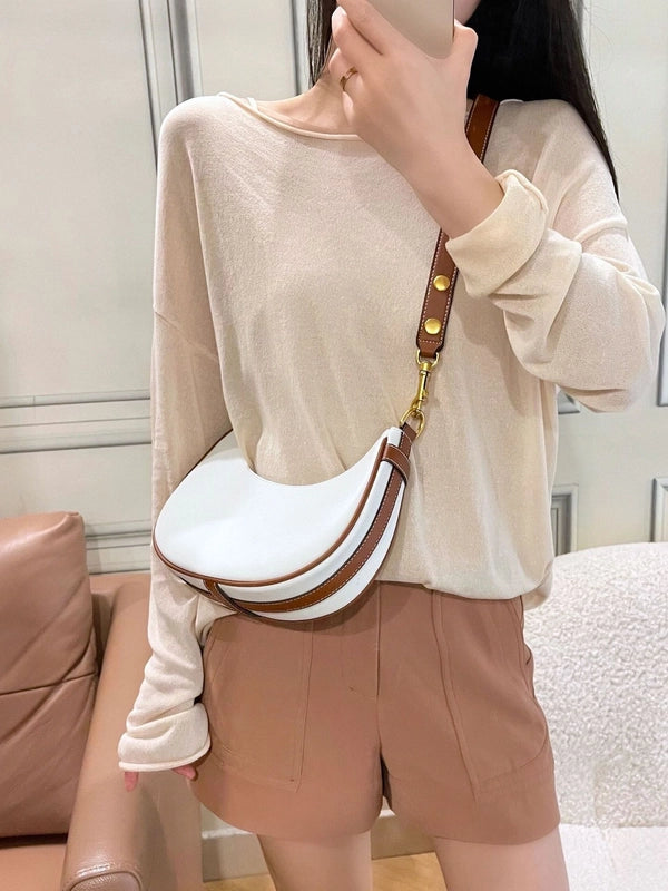 Women's Small All Seasons Pu Leather Solid Color Streetwear Dumpling Shape Zipper Shoulder Bag Underarm Bag