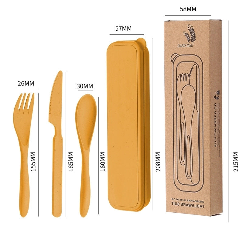 Casual Solid Color Wheat Straw Tableware 1 Set