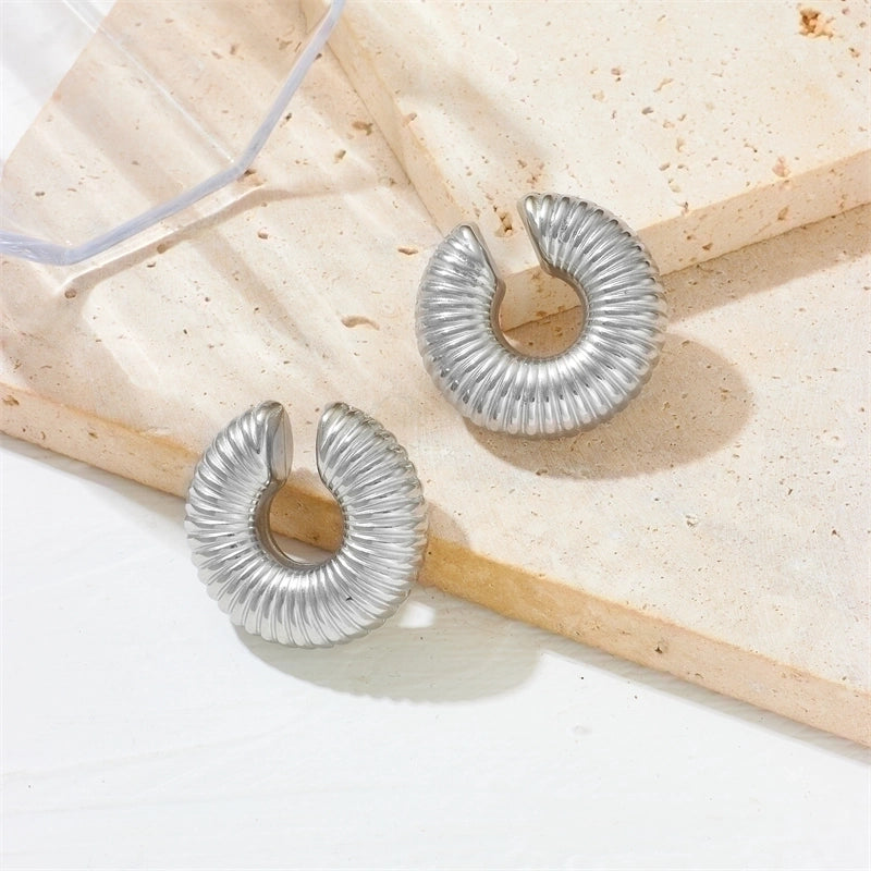1 Pair Minimalist Classic Style C Shape U Shape Plating Titanium Steel Titanium Steel 18K Gold Plated Ear Cuffs