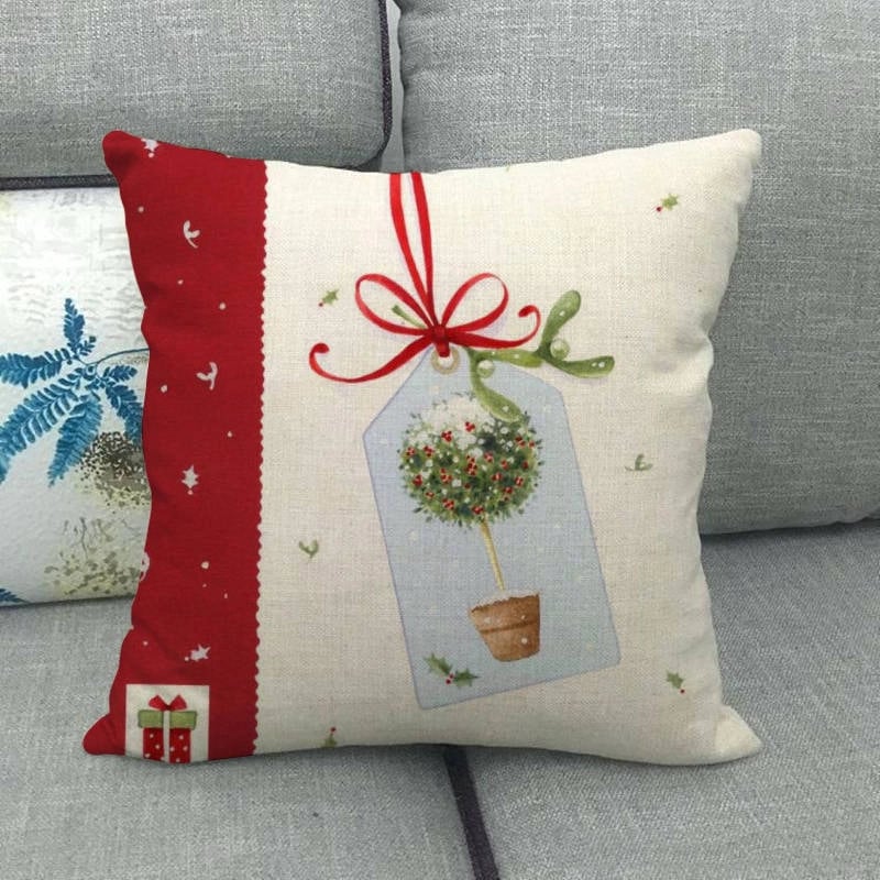 Christmas Casual Cartoon Linen Pillow Cases Couch & Sofa Decor