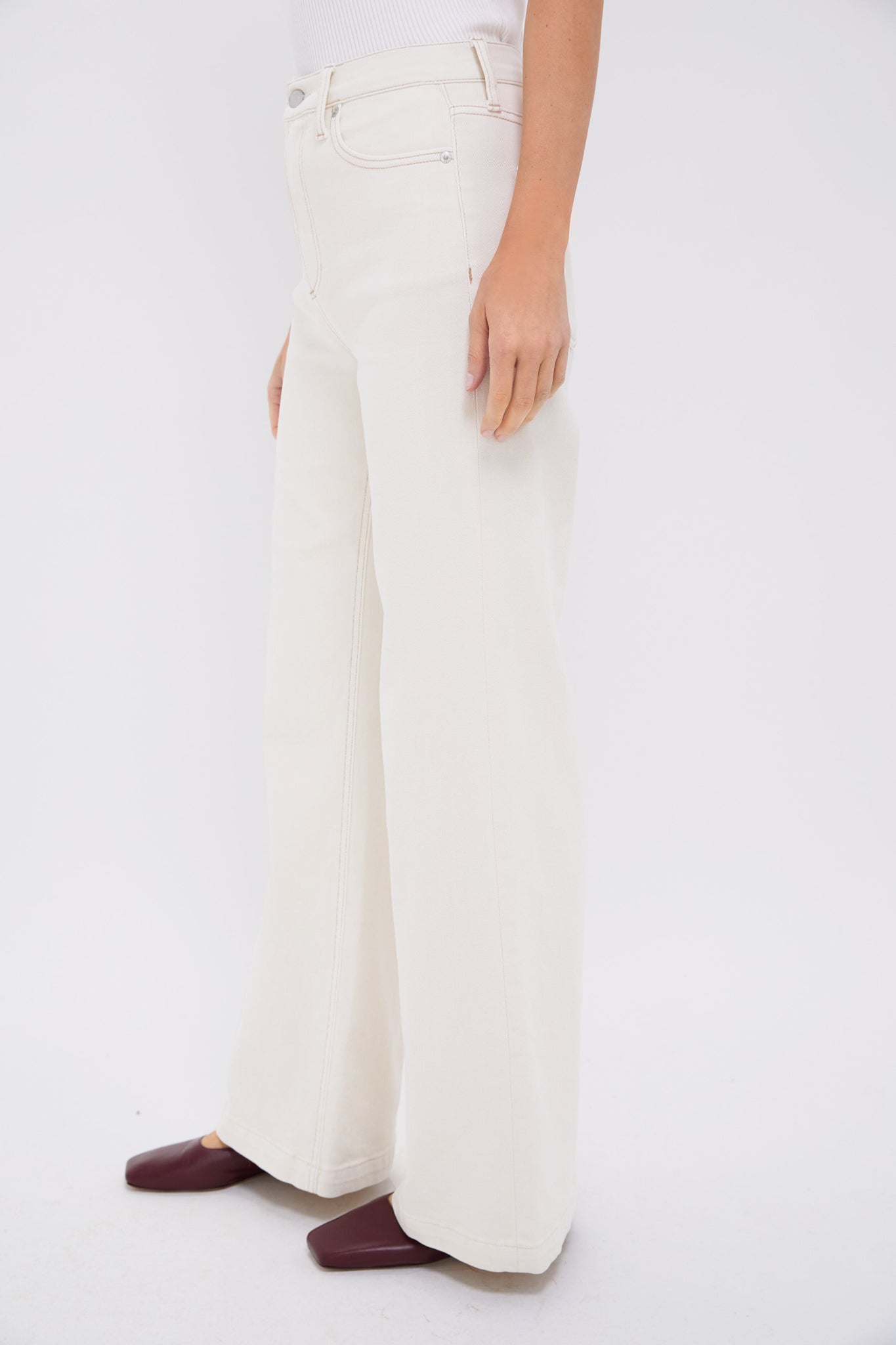 Ecru Lana High Rise Ultra Wide Leg