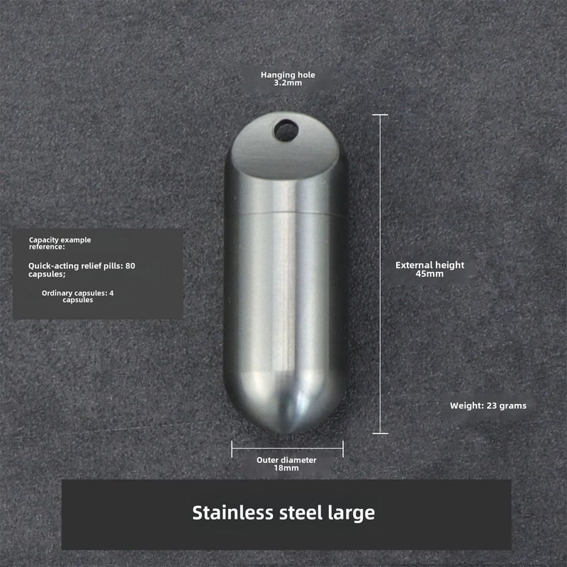 Titanium Alloy Portable Small Medicine Bottle Sealed Waterproof Warehouse Pill Bottle Outdoor Cartridge Capsule Medicine Box