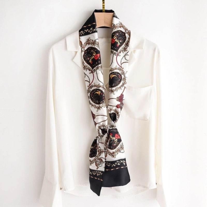 Women's Elegant Printing Satin Silk Scarf