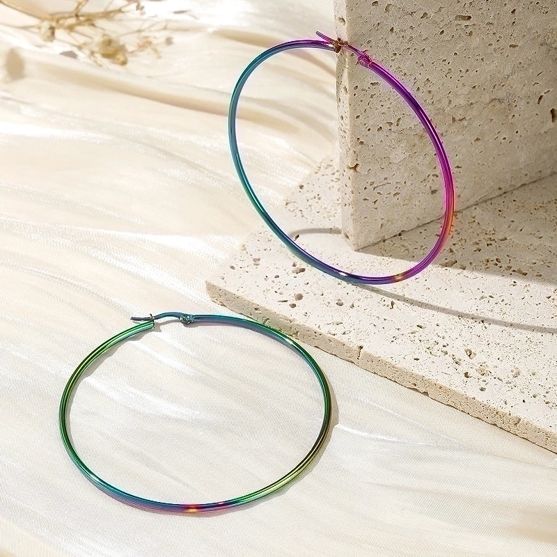 1 Pair Minimalist Artistic Round Plating 304 Stainless Steel Earrings