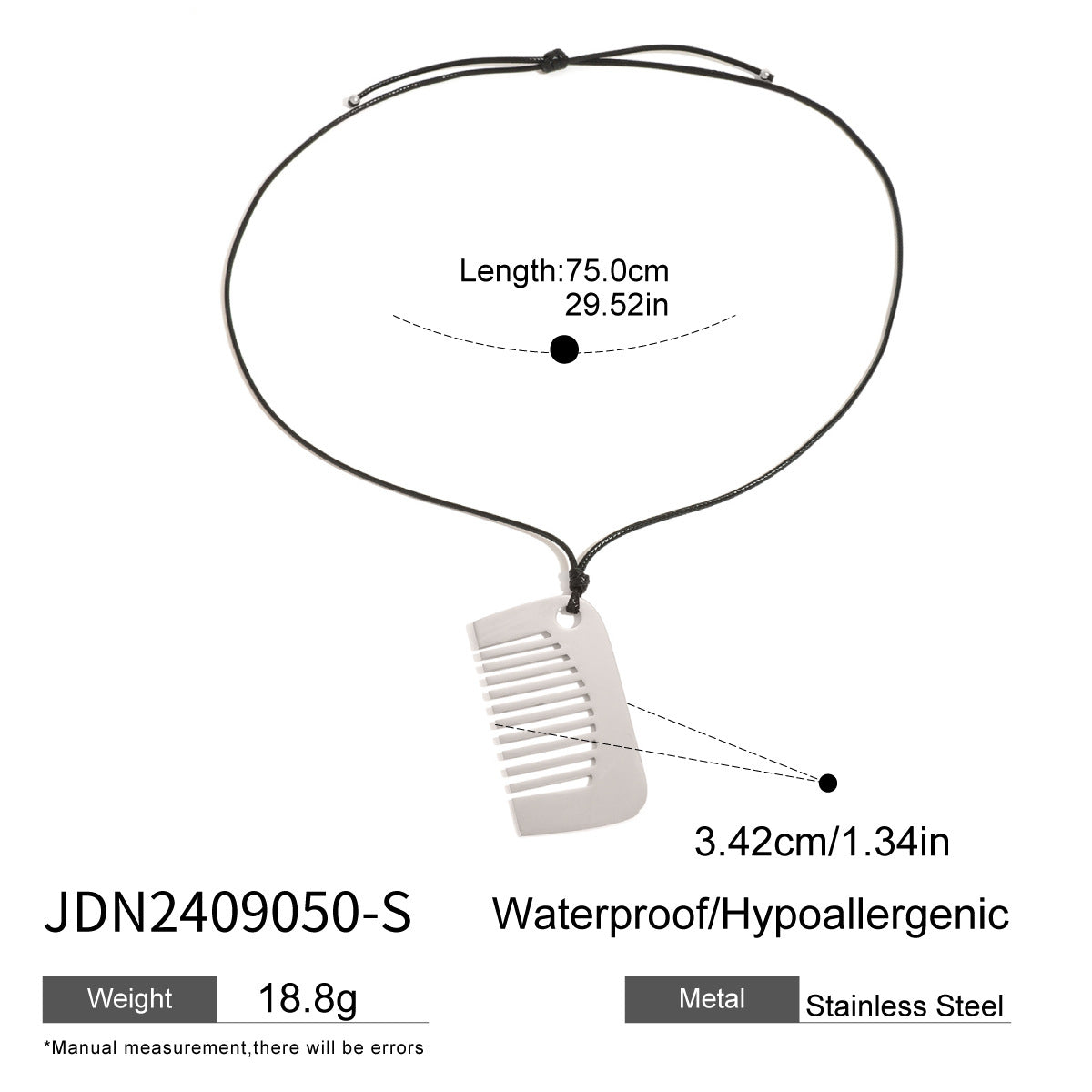 Jie Ding Black Rope Titanium Steel Necklace Niche Design Clavicle Chain Hot Style Stainless Steel