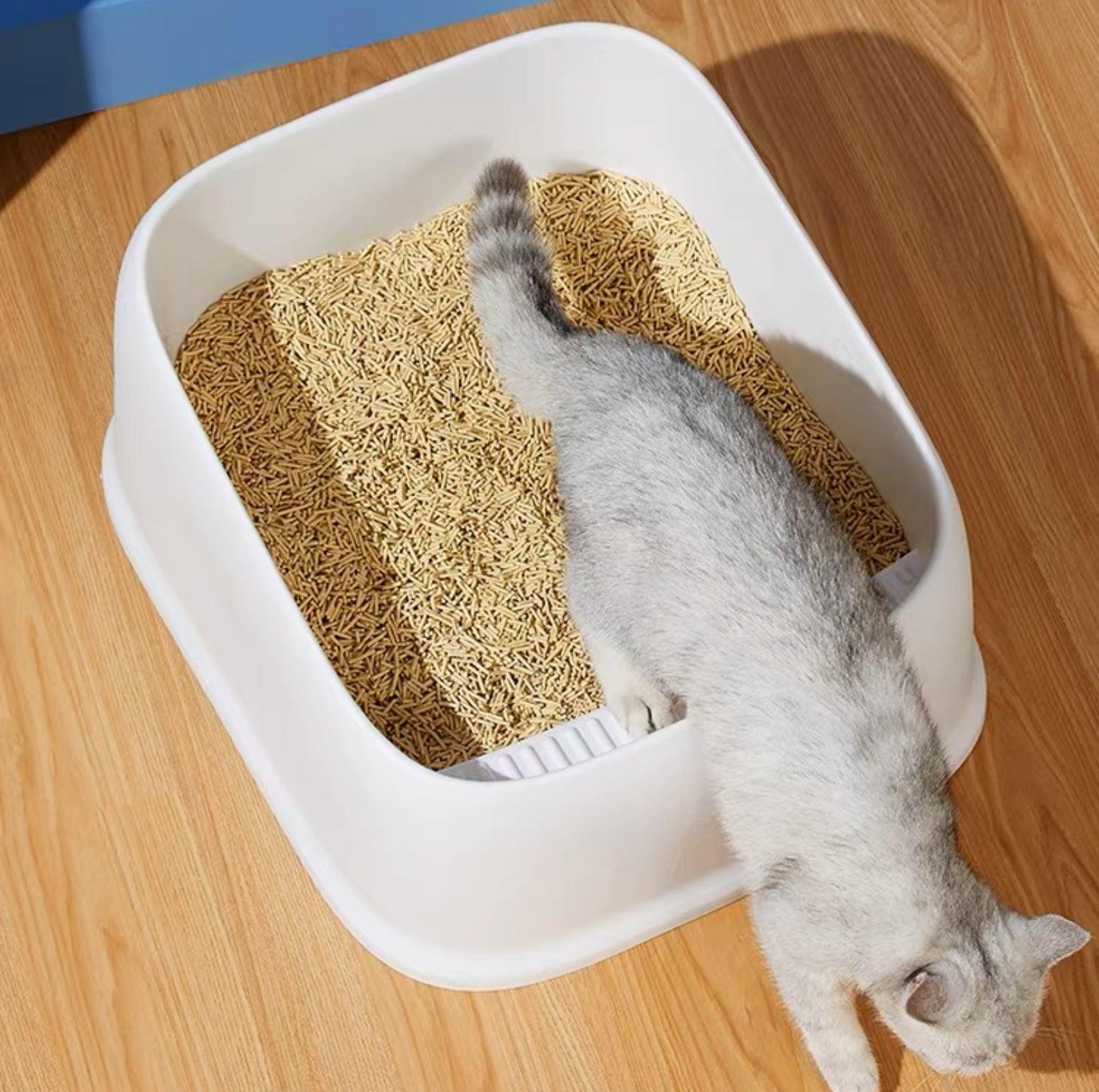 Open Cheese Toast Cat Litter Box with Large Capacity