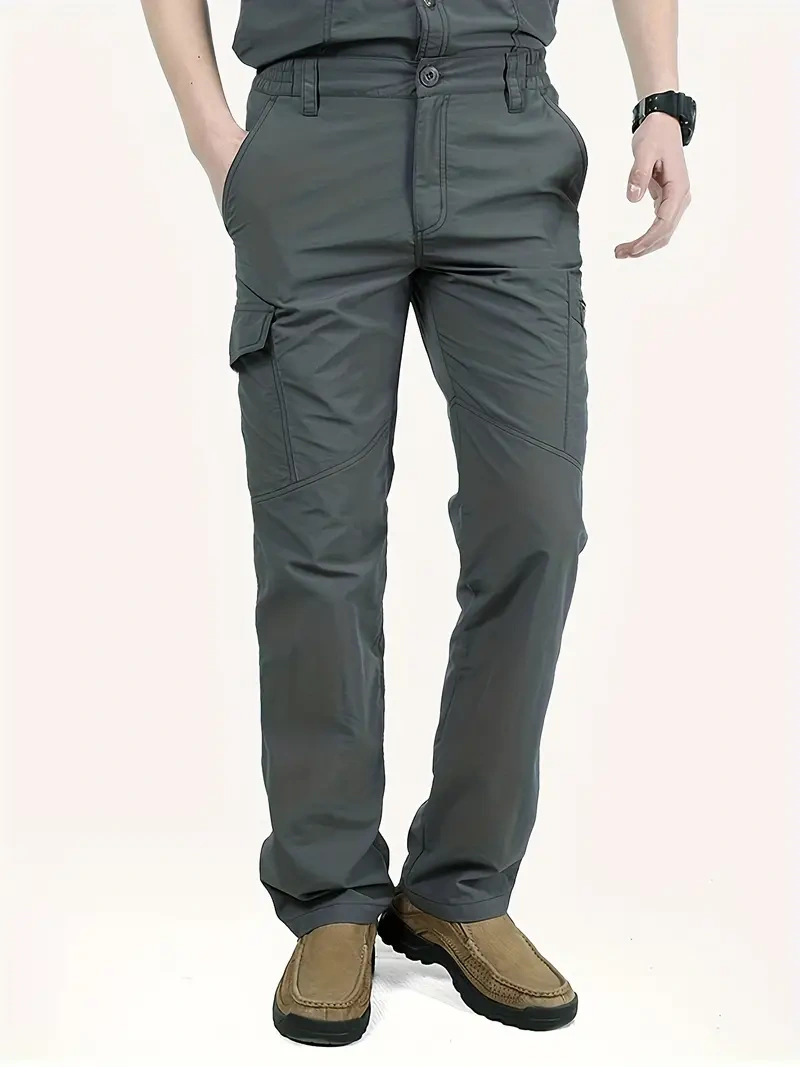 Men's Breathable Summer Casual Trousers with Multi-Pocket Design