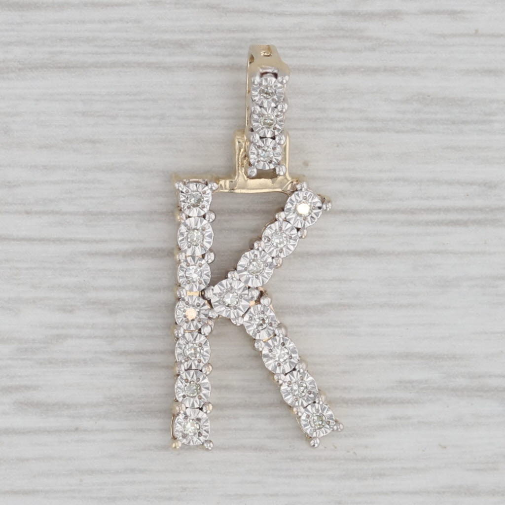 Diamond Letter Initial K Pendant 10k Yellow Gold