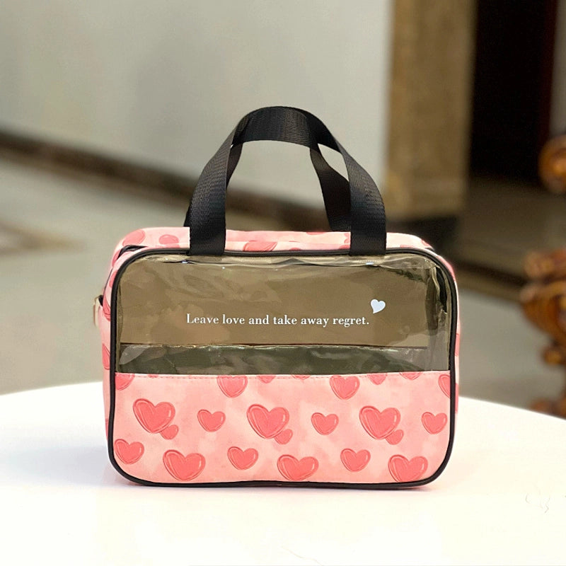 Translucent Portable Waterproof Cosmetic Bag Toiletry Bag Portable Cosmetic Bag Hand Bag For Women