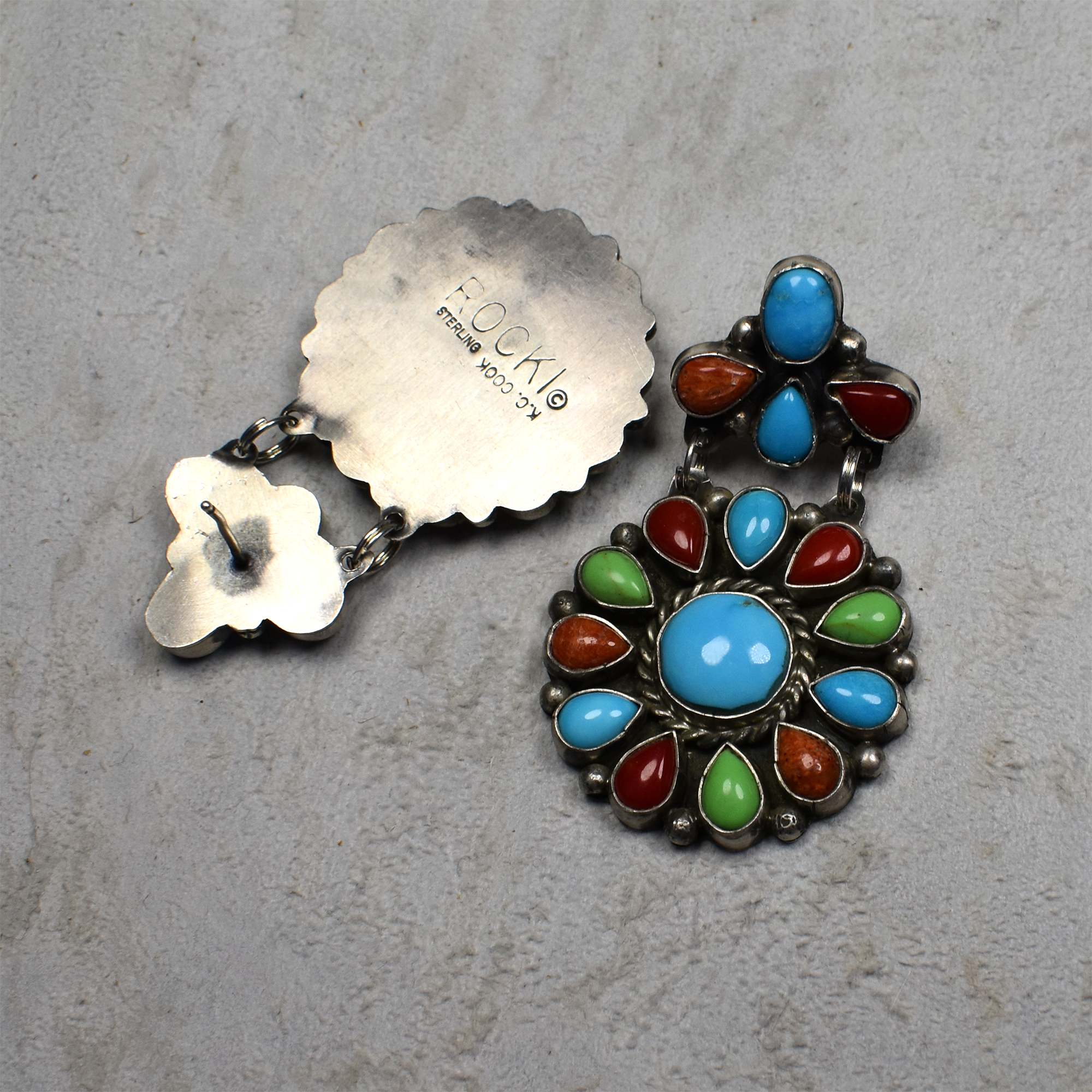 Coral. Spiny Oyster. Circle of Life Earrings