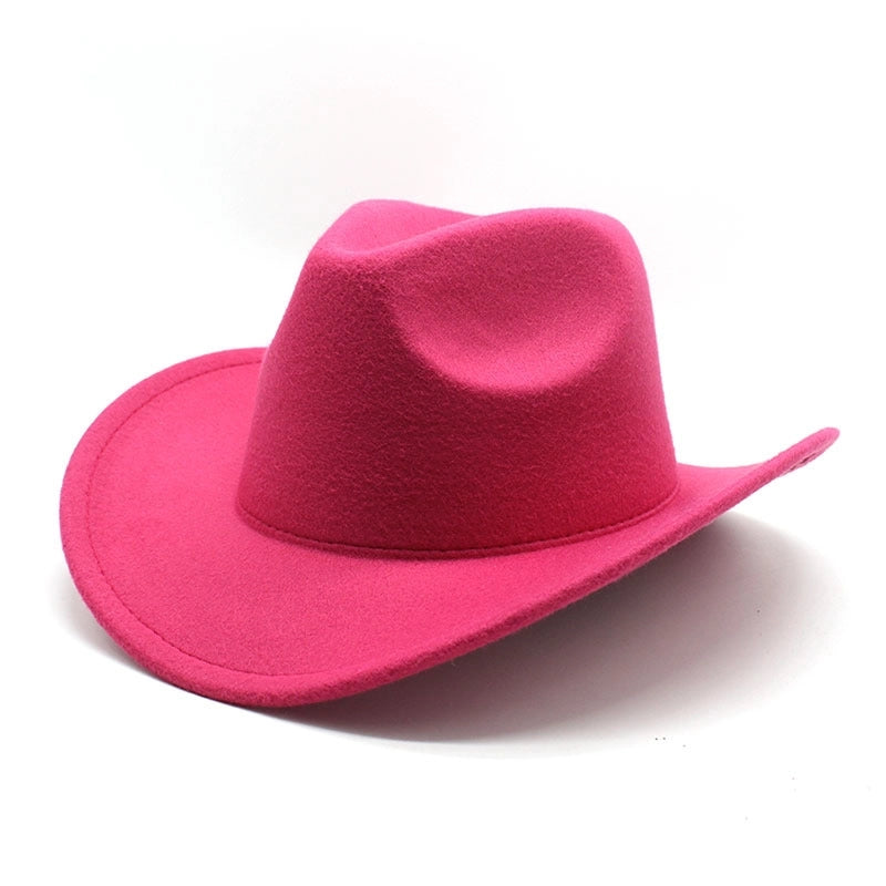 Unisex Retro Ethnic Style Sweet Solid Color Big Eaves Fedora Hat