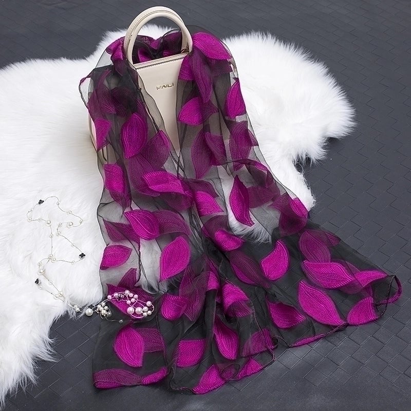 Women's Minimalist Color Block Organza Scarf