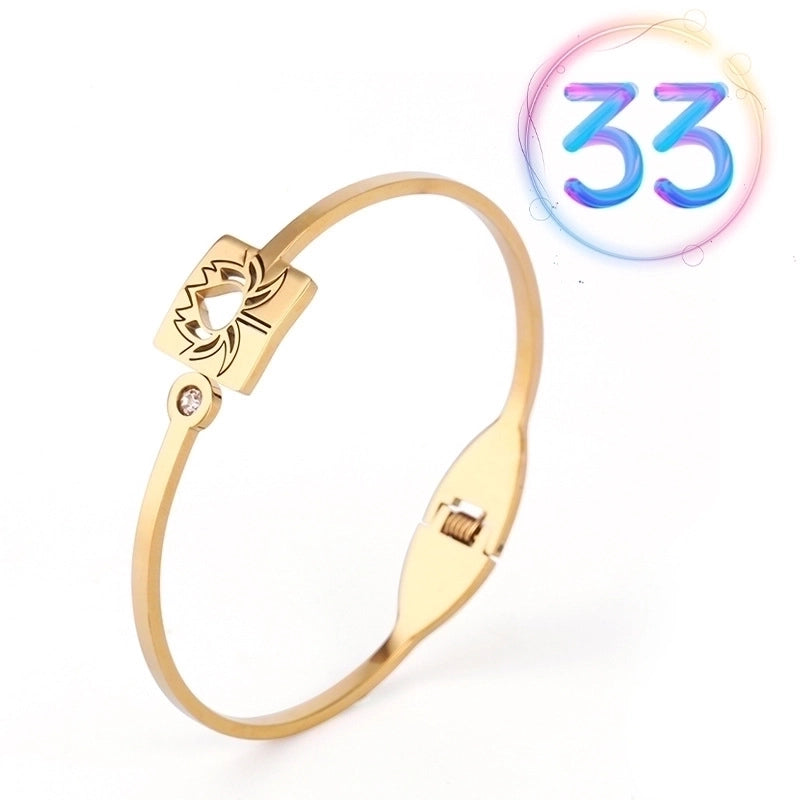 2 Pieces Fashion Geometric Stainless Steel Plating Zircon Bangle