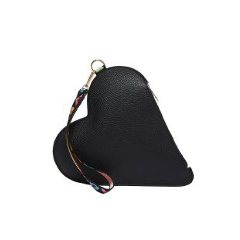 Black Red Yellow Pu Leather Solid Color Heart-shaped Clutches