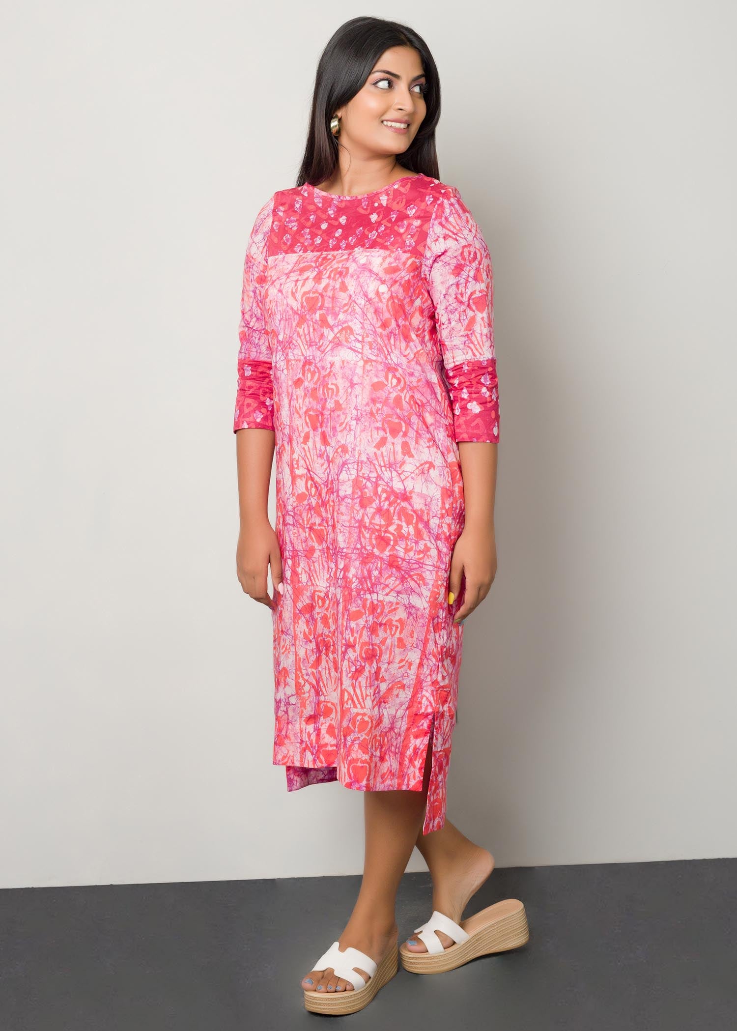 block printed batik dress