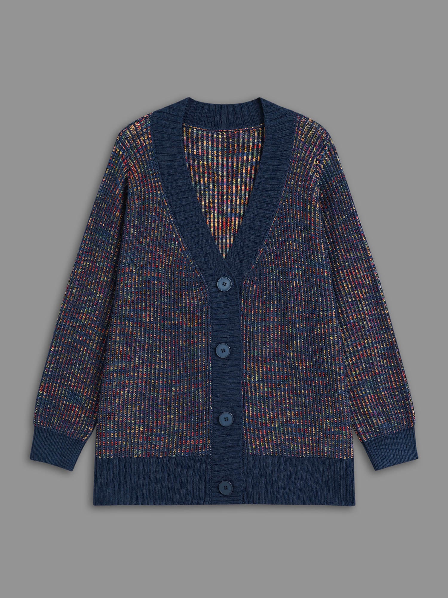 Heather Textured Button Up Cardigan