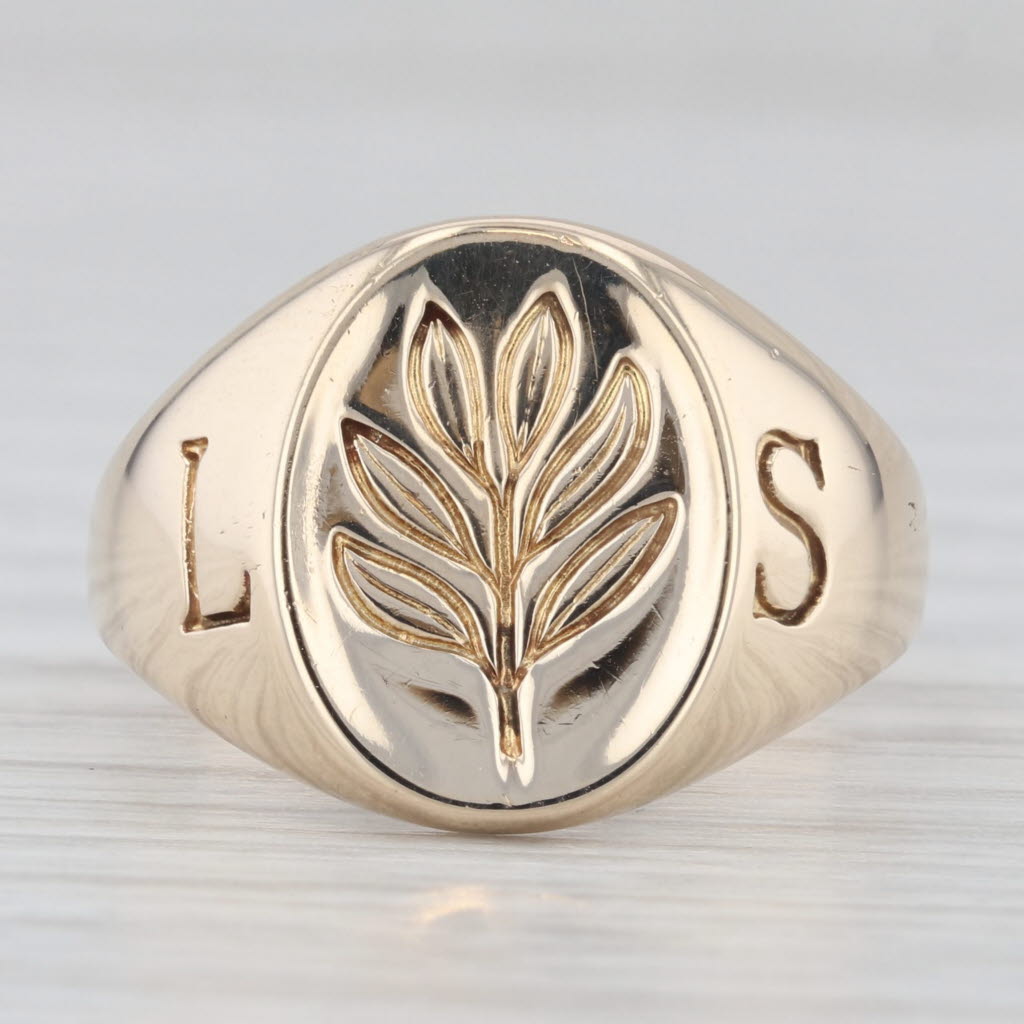 Laurel School Signet Ring 10k Yellow Gold Size 7.5 Class Keepsake Vintage