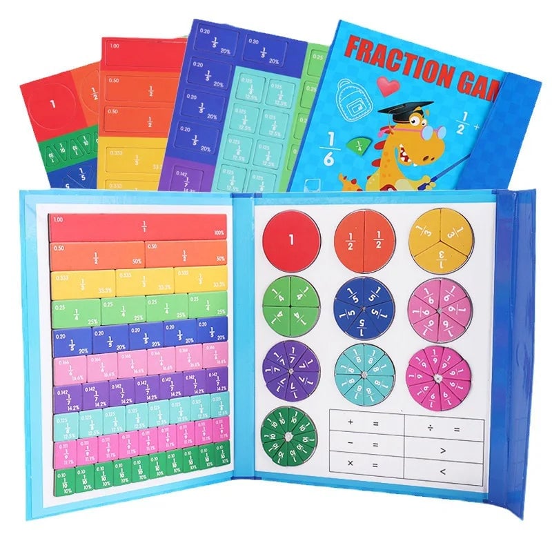 Last Day 49% OFF🔥Montessori Magnetic Book Fraction Puzzle For Children