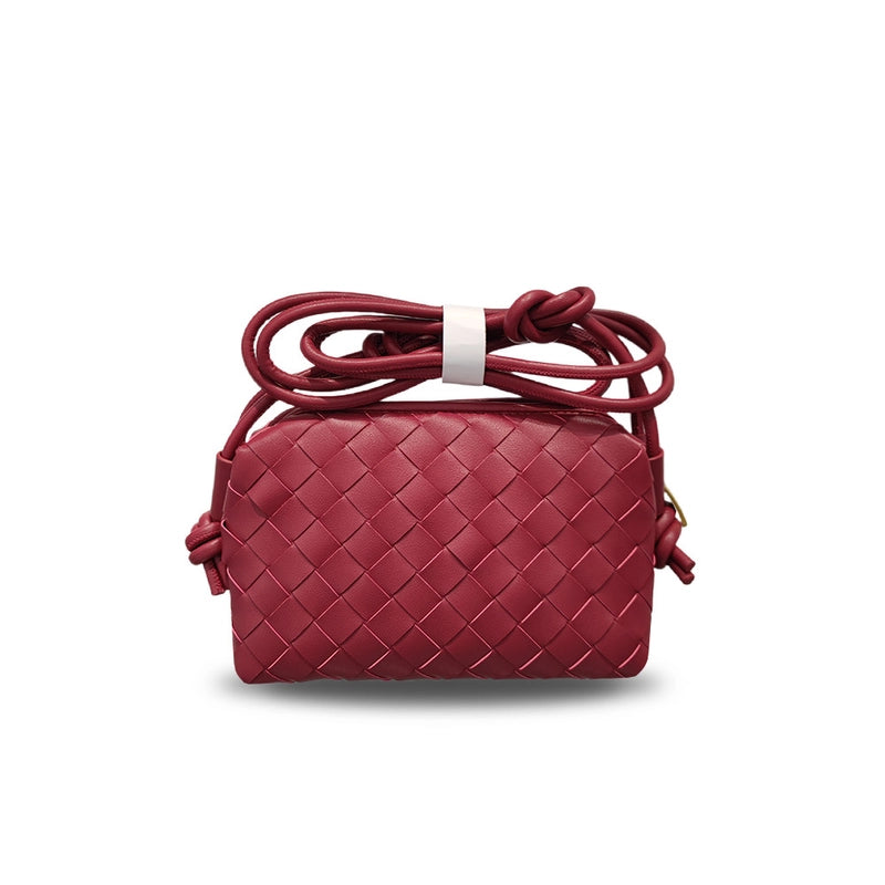 New Square Woven Cloud Bag Genuine Leather  Women's Bag Fashionable Hand-held Shoulder Crossbody Bag For Women