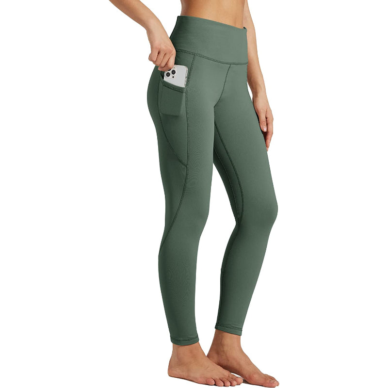 Women's Fleece Lined Leggings Thermal Winter Yoga Pants Warm Running Tights With Pockets
