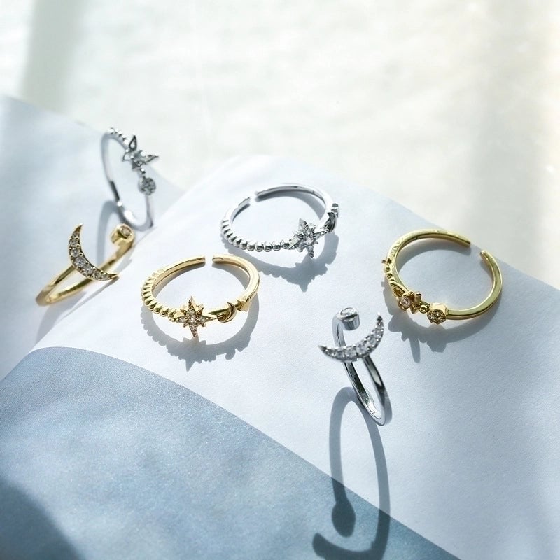 Copper Plating Star Zircon Copper Rings