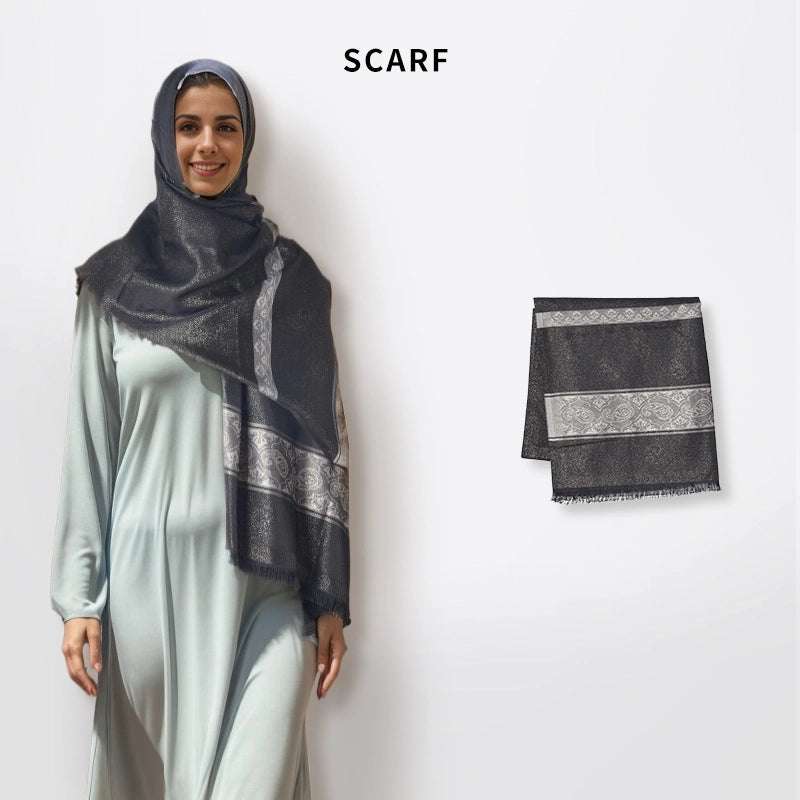 Women's Minimalist Stripe Polyester Silk Scarf