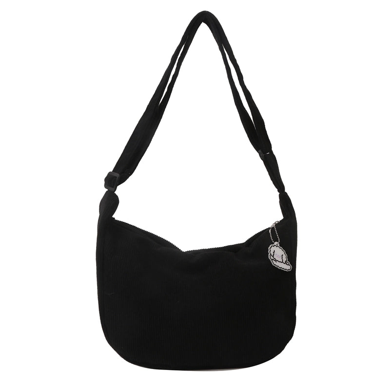 Women's All Seasons Canvas Solid Color Vintage Style Square Zipper Shoulder Bag