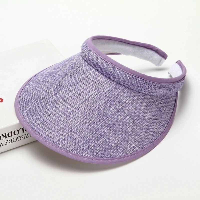 Women's Minimalist Solid Color Flat Eaves Straw Hat