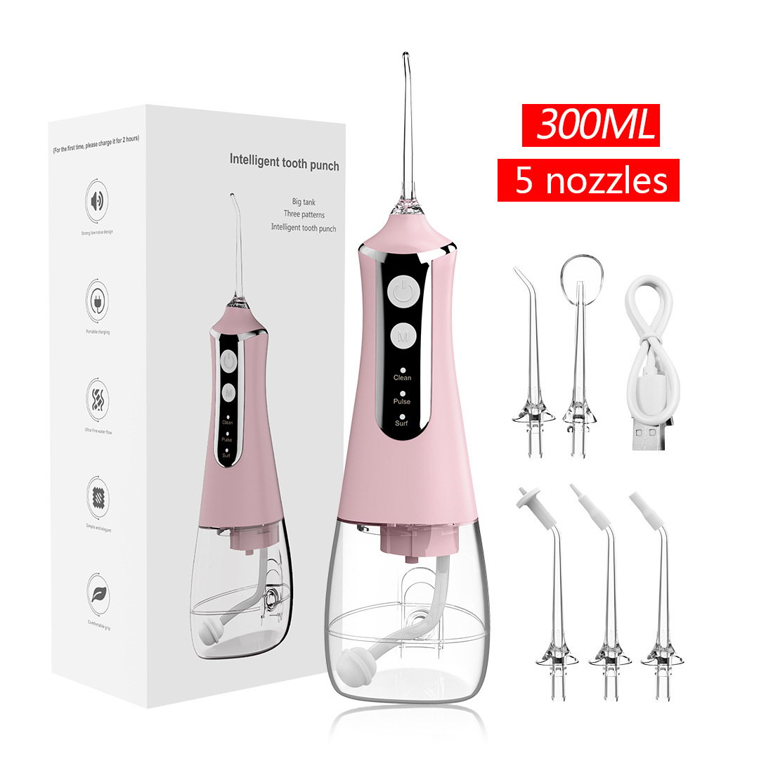 Teeth Cleaning with 3 Modes 4 Jet Tips IPX6 Waterproof Teethfloss for Home Travel .300ML Water Tank Water Flosser