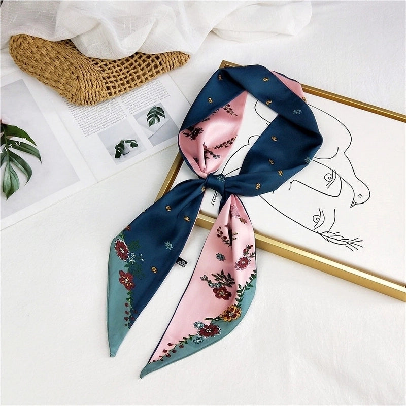 Unisex Sweet Polka Dots Polyester Printing Silk Scarves