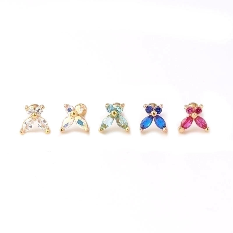 Ear Cartilage Rings & Studs Pastoral Insect Copper Plating Artificial Gemstones