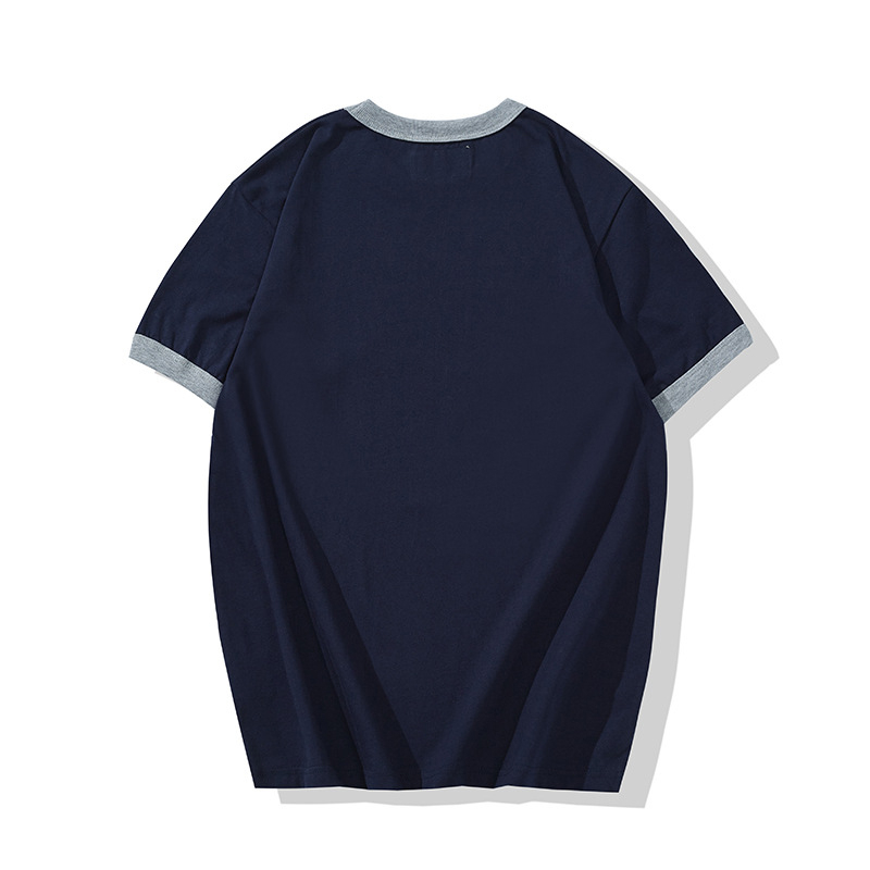 Retro Motorcycle 200g Colorblock Short-Sleeved T-Shirt