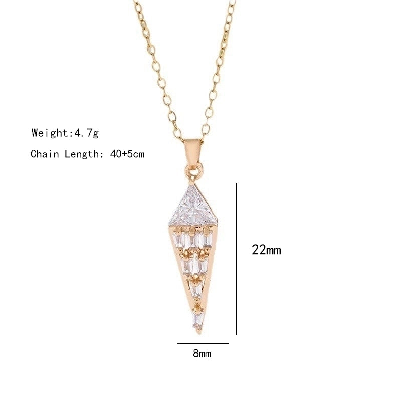 304 Stainless Steel Copper 18K Gold Plated K Gold Plated Inlay Heart Shape Wings Butterfly Zircon Pendant Necklace