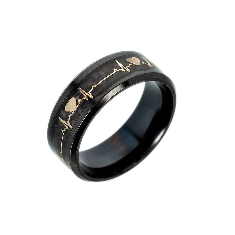Fashion Letter Titanium Steel Other Stoving Varnish Stainless Steel Rings